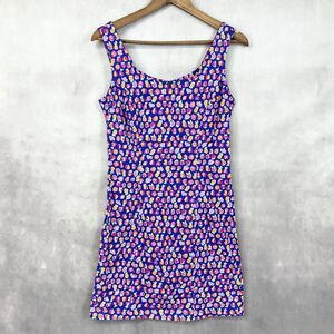 VTG 90s Shok Dress Womens Large Fruity Tank Quirky Dopamine Eclectic Artsy